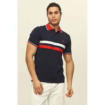 Tricou polo cu dungi