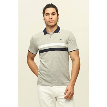 Tricou polo cu dungi