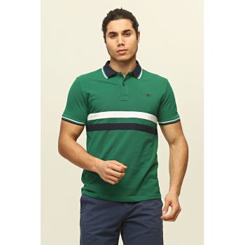 Tricou polo cu dungi la reducere