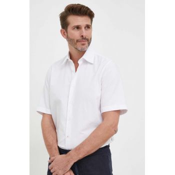 BOSS cămașă din bumbac ORANGE bărbați, culoarea alb, cu guler clasic, regular 50489351 ieftina