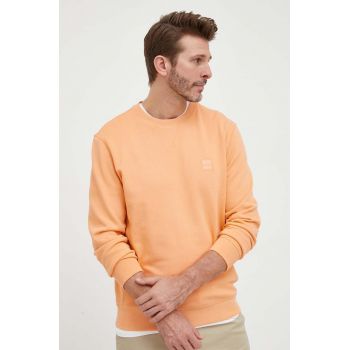 BOSS hanorac de bumbac BOSS CASUAL barbati, culoarea negru, cu imprimeu