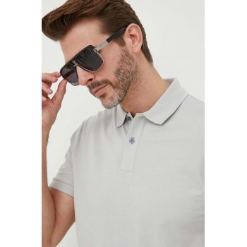 BOSS polo de bumbac culoarea gri, uni 50468301 de firma original