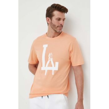 BOSS tricou din bumbac BOSS ORANGE culoarea portocaliu, cu imprimeu