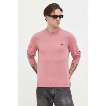 HUGO pulover de bumbac culoarea negru, light 50475083 ieftin