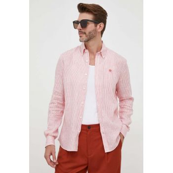 North Sails camasa de in culoarea roz, cu guler button-down, regular ieftina