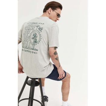 Vans tricou din bumbac culoarea verde, cu imprimeu