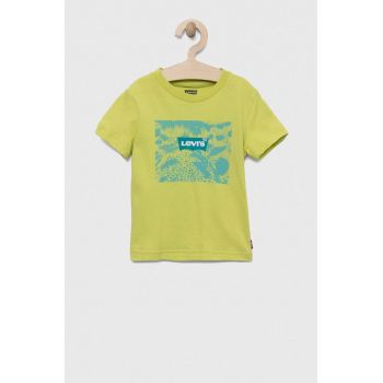 Levi's tricou de bumbac pentru copii culoarea verde, cu imprimeu ieftin