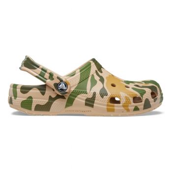 Saboti Crocs Classic Printed Camo Clog Maro - Chai/Tan de firma originali