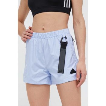 adidas pantaloni scurti femei, cu imprimeu, high waist