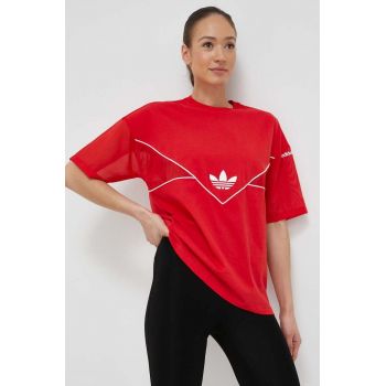 adidas Originals tricou femei, culoarea rosu