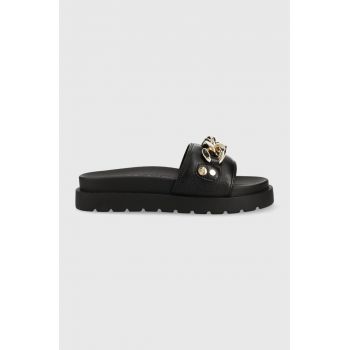 Buffalo papuci Eve Chain femei, culoarea negru, cu platforma, 1601254