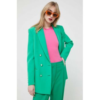 Chiara Ferragni sacou femei, culoarea verde, cu doua randuri de nasturi