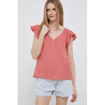 GAP bluza din bumbac femei, culoarea rosu, neted