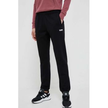 Hummel pantaloni de trening culoarea negru, melanj de firma original