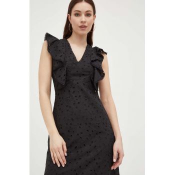Nissa rochie culoarea negru, midi, drept de firma originala