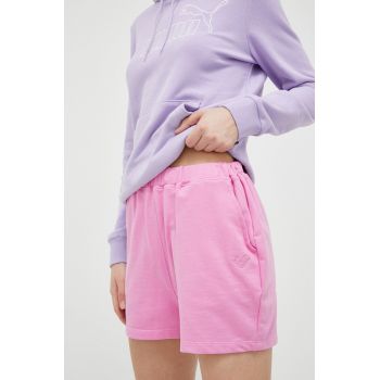 Roxy pantaloni scurti Essential Energy femei, culoarea roz, neted, high waist