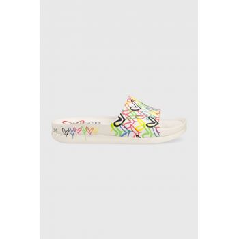Skechers papuci femei, culoarea alb
