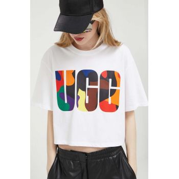 UGG tricou din bumbac culoarea alb