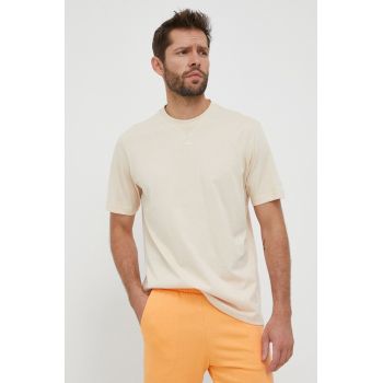 adidas tricou din bumbac culoarea bej, neted