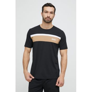 BOSS tricou lounge culoarea negru, cu imprimeu