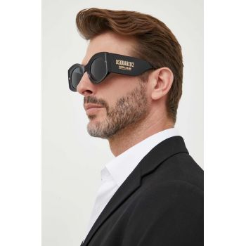 DSQUARED2 ochelari de soare barbati, culoarea negru de firma originali