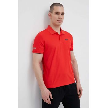 Helly Hansen tricou polo barbati, culoarea rosu, neted de firma original