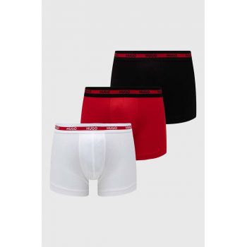 HUGO boxeri 3-pack bărbați, culoarea roșu 50492375