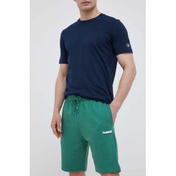 Hummel pantaloni scurti barbati, culoarea verde, melanj