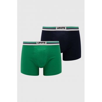 Levi's boxeri 2-pack barbati, culoarea verde de firma originali