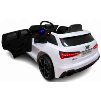 Masinuta electrica R-Sport cu telecomanda Audi RS6 alb ieftina