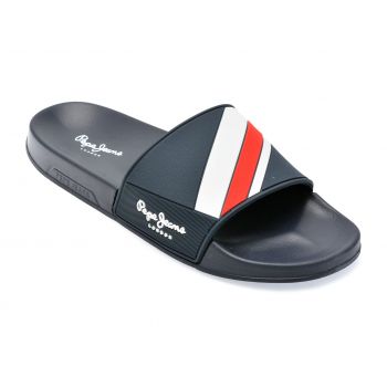 Papuci PEPE JEANS bleumarin, MS70125, din pvc