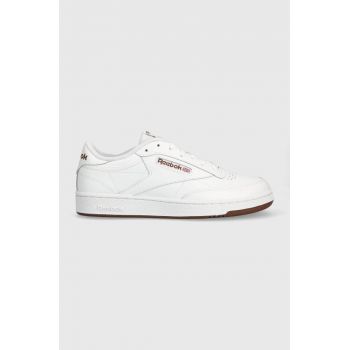 Reebok Classic sneakers din piele Club C 85 culoarea alb, FZ6012 FZ6012.100039279-WH/WH/RO