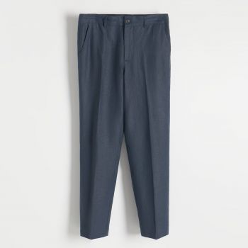 Reserved - Pantaloni clasici din in - Bleumarin