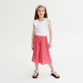 Reserved - Pantaloni culotte plisați - Roz