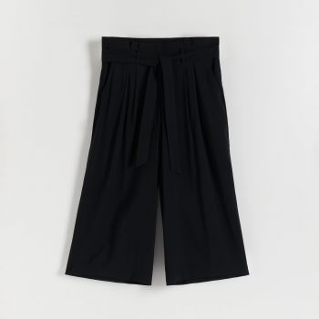 Reserved - Pantaloni largi tip culotte - Negru