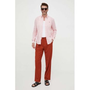United Colors of Benetton pantaloni barbati, culoarea maro, drept ieftini