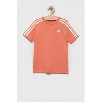 adidas tricou de bumbac pentru copii U 3S culoarea portocaliu, cu imprimeu