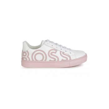 BOSS - Pantofi sport de piele cu logo cusut