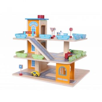 Garaj Tip Pista Pentru Masinute Ecotoys cu Lift si Masinute