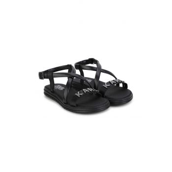Karl Lagerfeld sandale din piele pentru copii culoarea negru ieftine