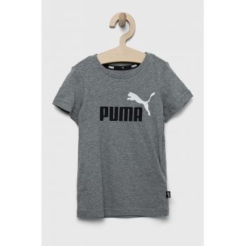 Puma tricou de bumbac pentru copii ESS+ 2 Col Logo Tee B culoarea gri, cu imprimeu