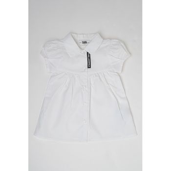 Rochie din bumbac cu guler ascutit