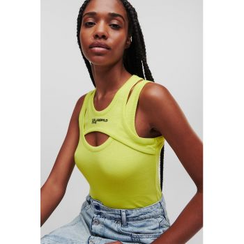 Top din amestec de bumbac organic cu logo brodat