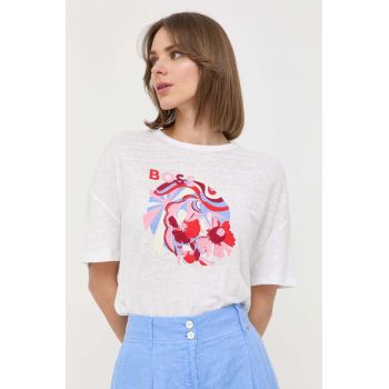 BOSS tricou de in culoarea bej