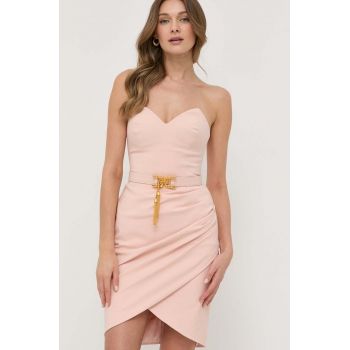 Elisabetta Franchi rochie culoarea roz, mini, mulata