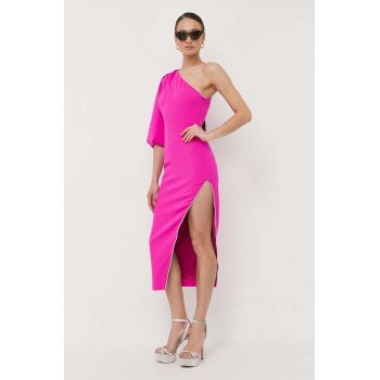 Nissa rochie culoarea roz, midi, drept de firma originala