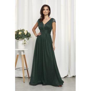 Rochie de ocazie din voal cu glitter Florence Verde