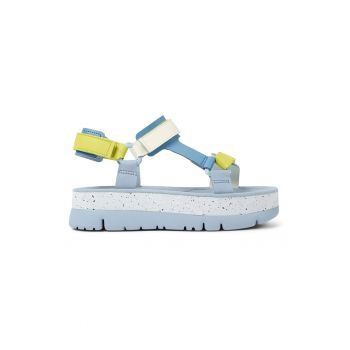 Sandale cu platforma si garnituri din piele