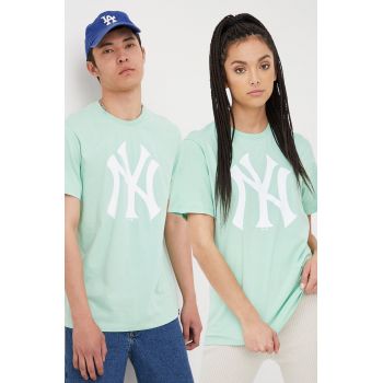 47brand tricou din bumbac Mlb New York Yankees culoarea verde, cu imprimeu de firma original