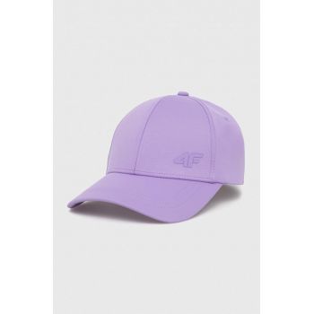 4F sapca culoarea violet, neted de firma originala